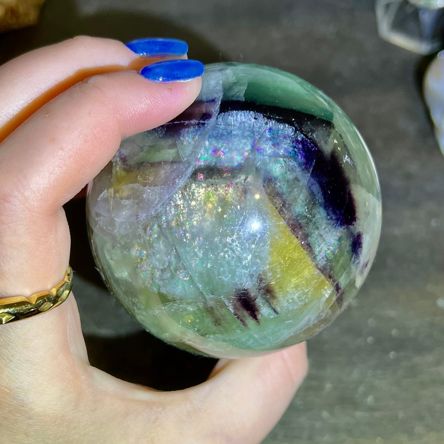 Rainbow Fluorite Sphere