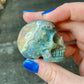 Pink Moss Agate Skull