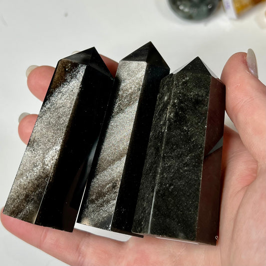 Silver Sheen Obsidian Tower