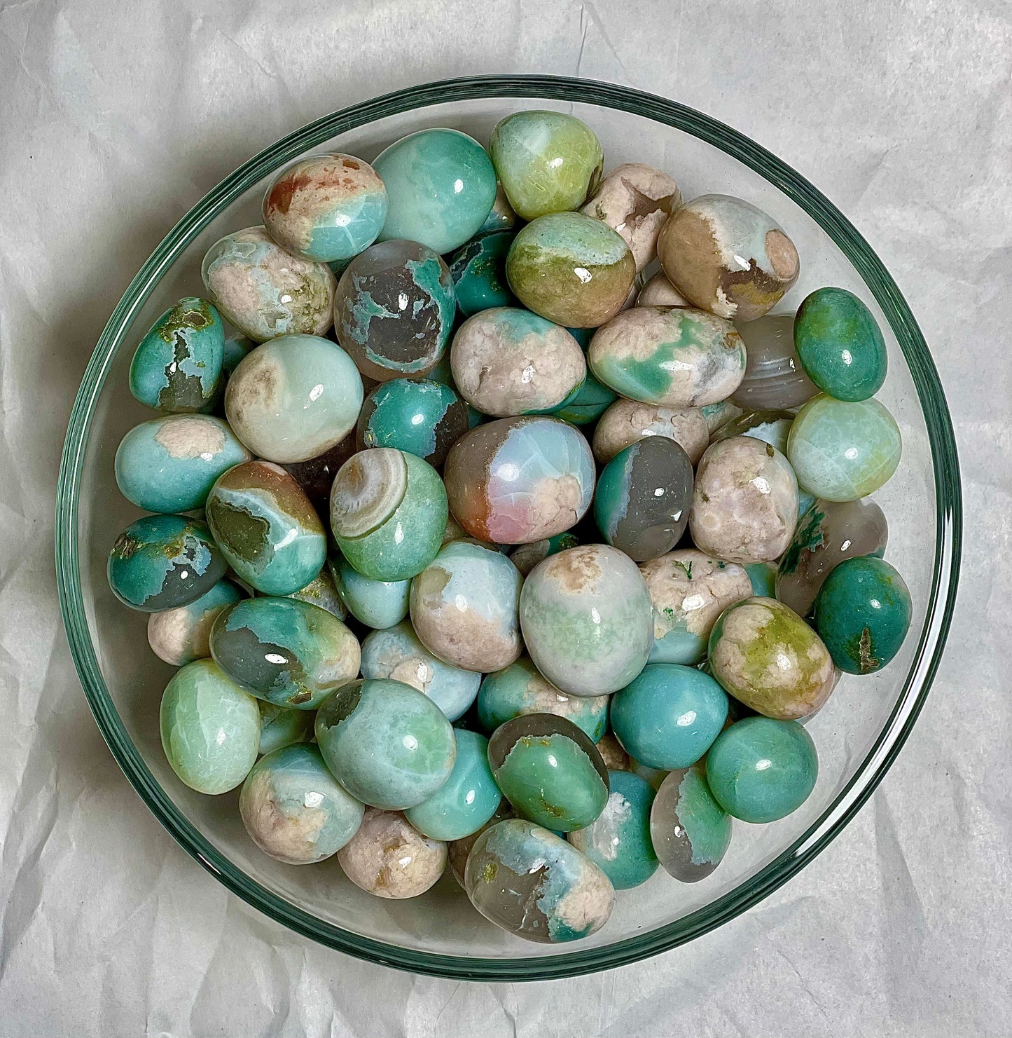 Green Flower Agate Tumbles *Intuitively Chosen*