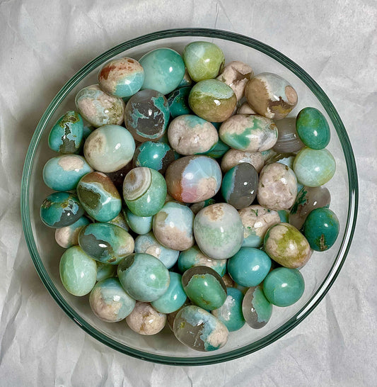 Green Flower Agate Tumbles *Intuitively Chosen*