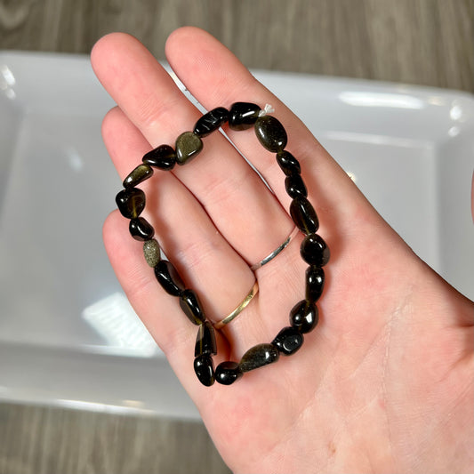 Golden Sheen Obsidian Bracelet